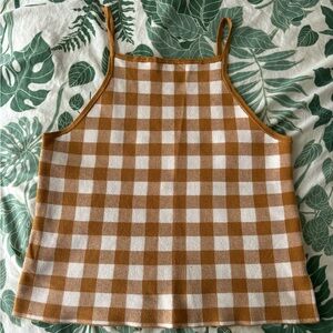 XL Madewell Gingham Apron Sweater Tank